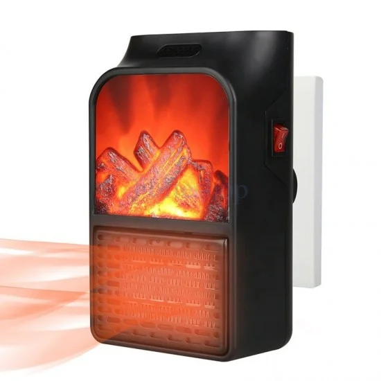 Преносим Мини Нагревател-Камина За Стена 1000 W