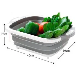 Многофункционална сгъваема дъска за рязане - леген с тапа