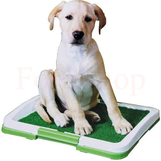 Kучешка тоалетна с решетка и изкуствена трева