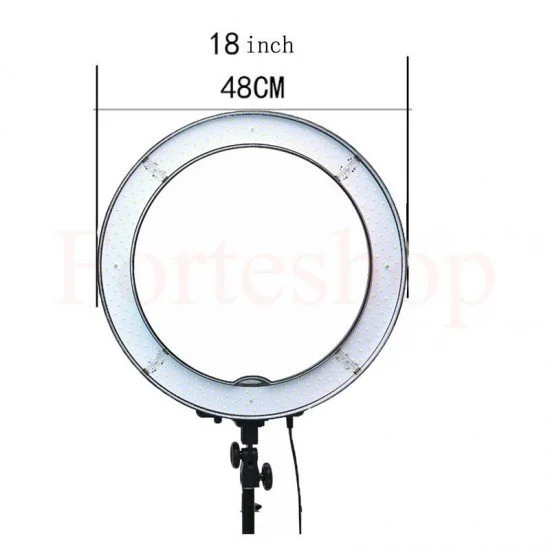 Професионална LED ринг лампа  с трипод, 3 стойки за телефон и дистанционно