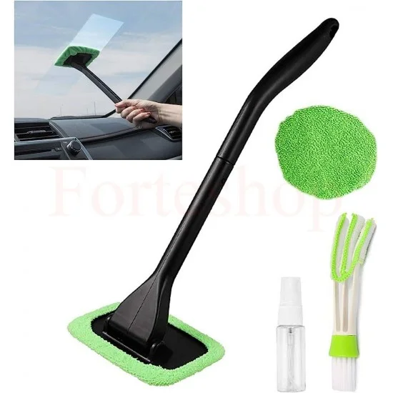 Микрофибърна четка за стъкла с ергономична дръжка