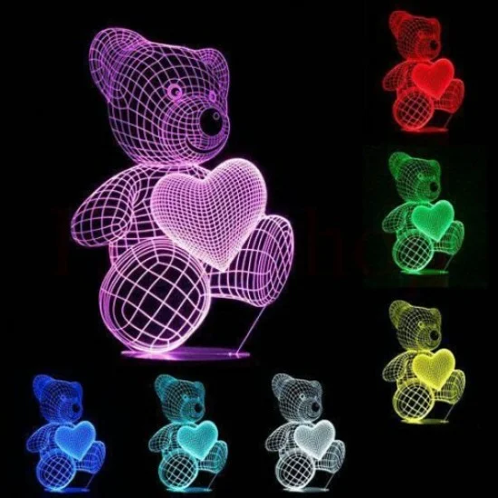 ХОЛОГРАМНА LED ЛАМПА 3D МЕЧЕ СЪС СЪРЦЕ