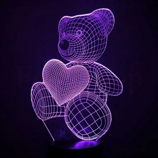 ХОЛОГРАМНА LED ЛАМПА 3D МЕЧЕ СЪС СЪРЦЕ