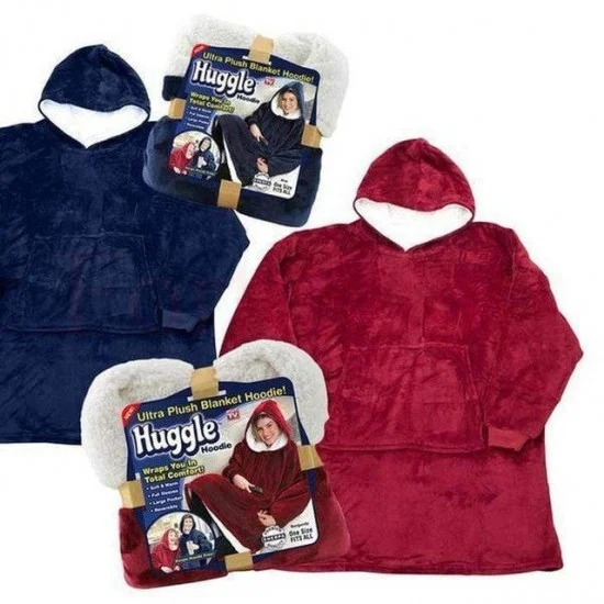 Пухкаво одеяло-суичър с ръкави