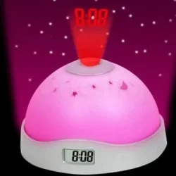 НОЩНА ЛАМПА ПРОЖЕКТОР С ЧАСОВНИК 