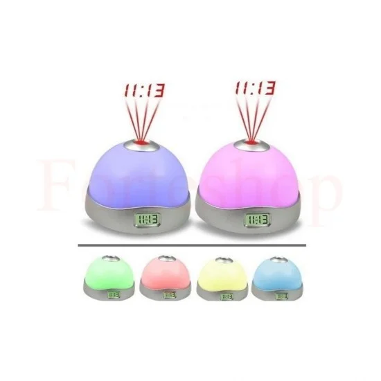 НОЩНА ЛАМПА ПРОЖЕКТОР С ЧАСОВНИК