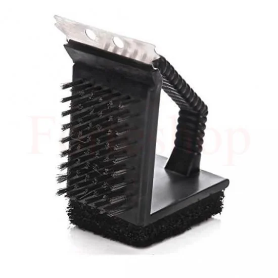 3 В 1 ТЕЛЕНА ЧЕТКА ЗА СКАРА С ГЪБА И ШПАТУЛА ГРИЛ ЧЕТКА ЗА ПОЧИСТВАНЕ