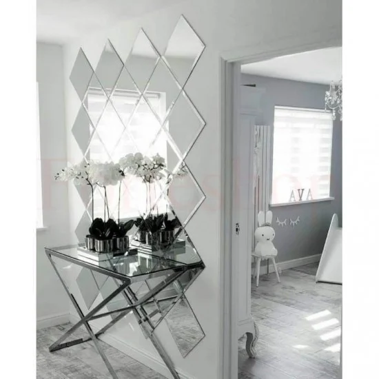 Самозалепващи 3D огледални стикери с диамантена форма