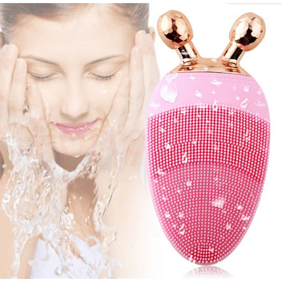 Масажор за лице със звукова четка и въртящи 3D топки