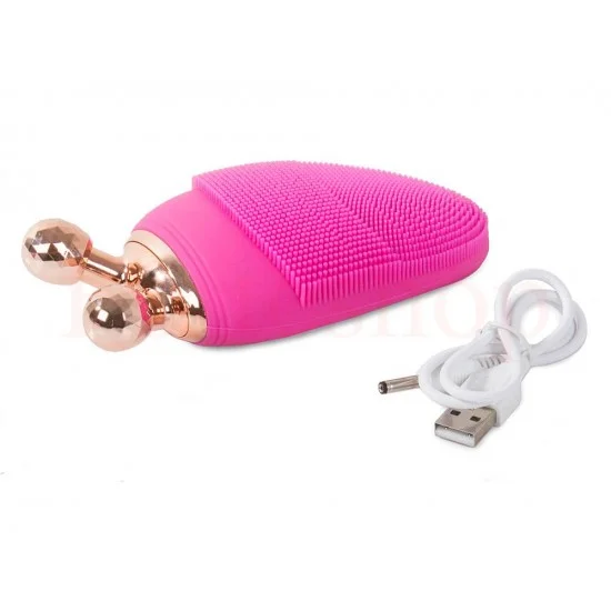 Масажор за лице със звукова четка и въртящи 3D топки