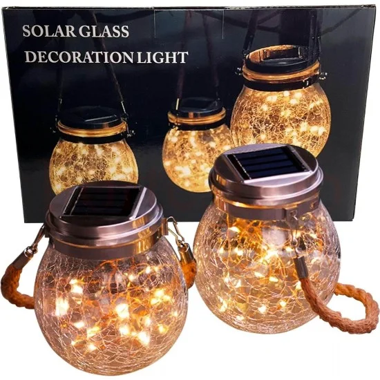 Соларна стъклена декоративна лампа