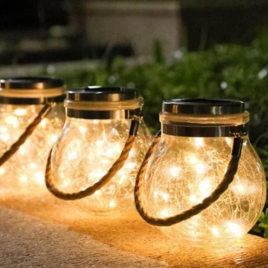 Соларна стъклена декоративна лампа