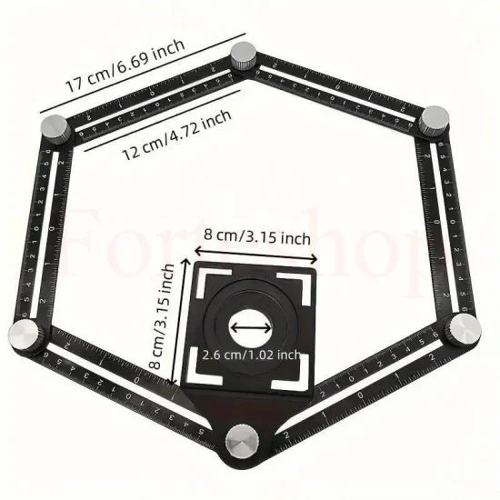 Мултифункционална шестоъгълна линийка, ъгломер