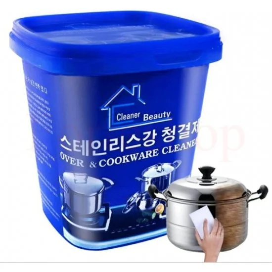 Мощна паста за почистване на готварски съдове от неръждаема стомана