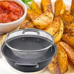 Мраморна тенджера с кошница за пържене