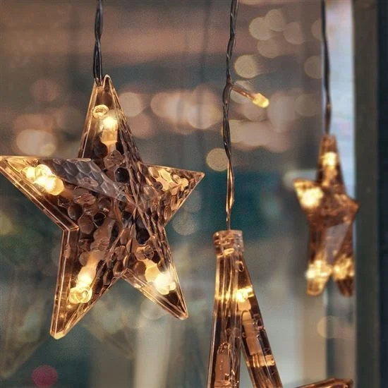 Коледни звезди с LED светлини