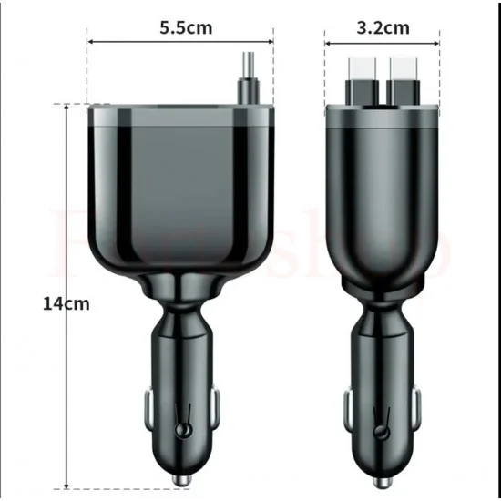 Зарядно за кола с USB, Type-C и LED дисплей