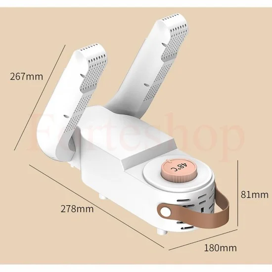Електрически сушилник за обувки с двойни нагревателни рамена и контрол на температурата