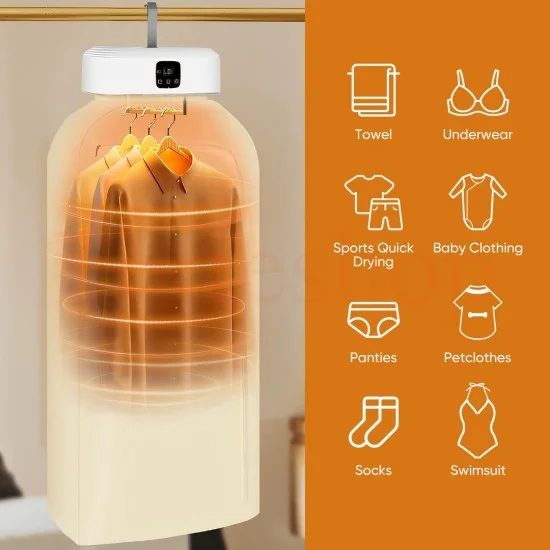 преносим електрически сушилник за дрехи с калъф