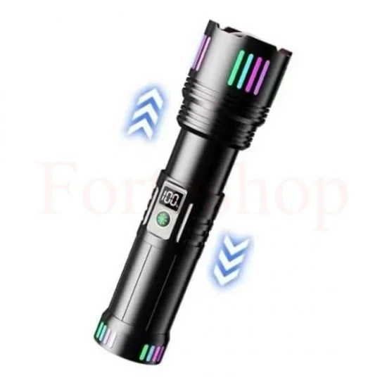 Тактически LED фенер AFCAT с лазерен лъч, CREE LED и дисплей за батерията