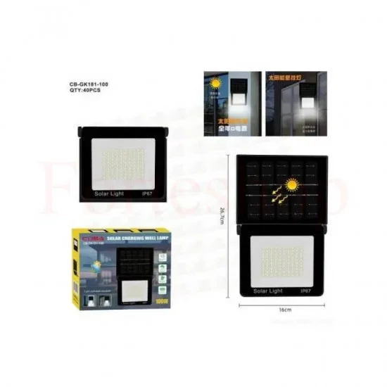 Соларен прожектор COBA CB-GK-181-100 IP67 с регулируем панел