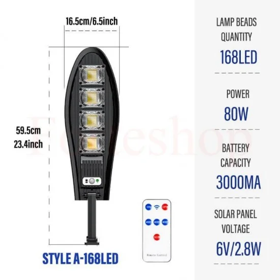 соларна улична лампа 168 led w779b