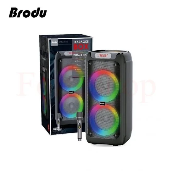 brodu bts-2173 bluetooth karaoke speaker dual 8 inch
