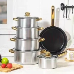 Комплект тенджери от неръждаема стомана 12 части