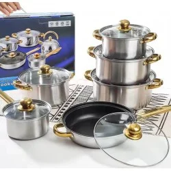 Комплект тенджери от неръждаема стомана 12 части