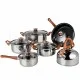 Комплект кухненски съдове от неръждаема стомана – 12 части с чайник