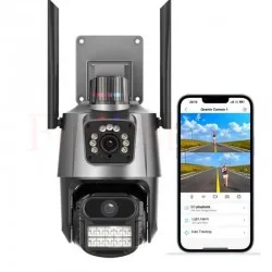 8MP Двойна PTZ WiFi Камера за Наблюдение с AI Детекция