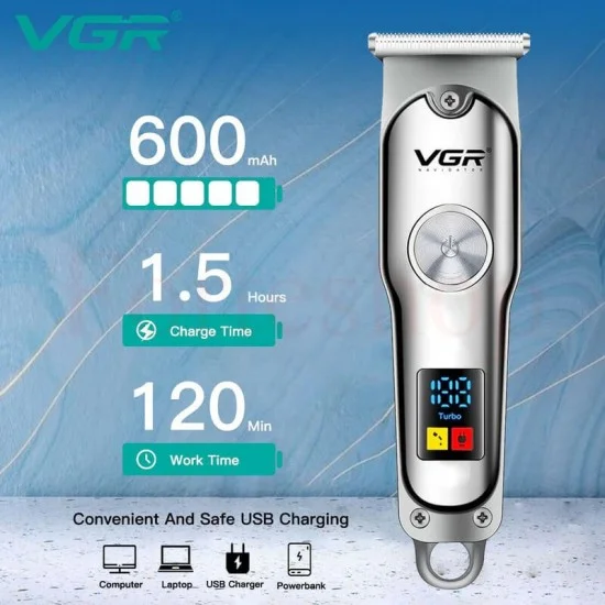 тример за коса VGR V-290 безжичен с дисплей и приставки