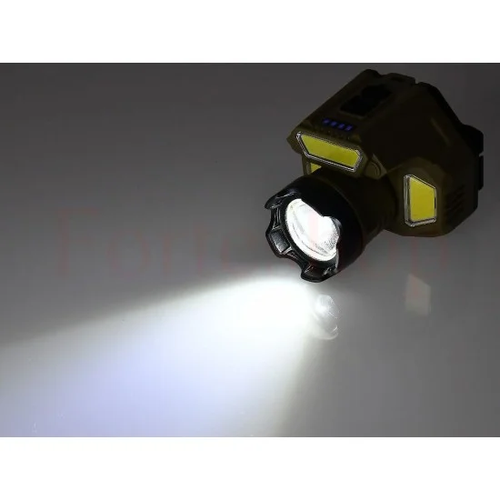 налобен led фенер hx-917s със сензор и акумулатор