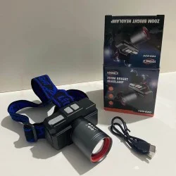 Налобен LED фенер с Zoom и акумулатор