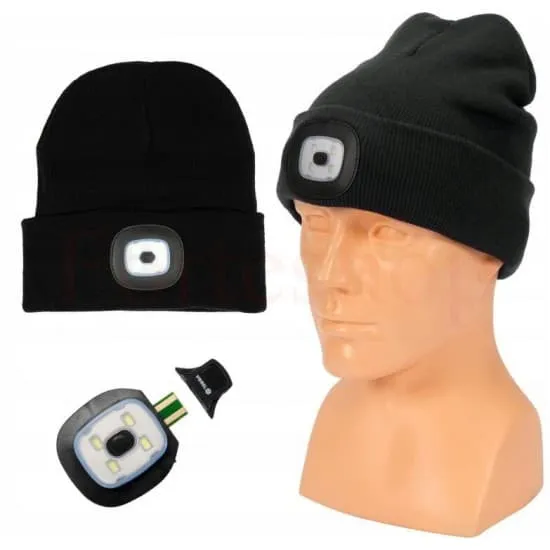 Шапка с LED светлина и USB презареждане