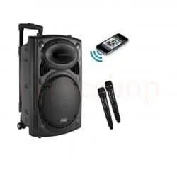 Мощна караоке тонколона MBA F-15W с  2 бр. безжични микрофона