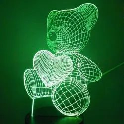 ХОЛОГРАМНА LED ЛАМПА 3D МЕЧЕ СЪС СЪРЦЕ