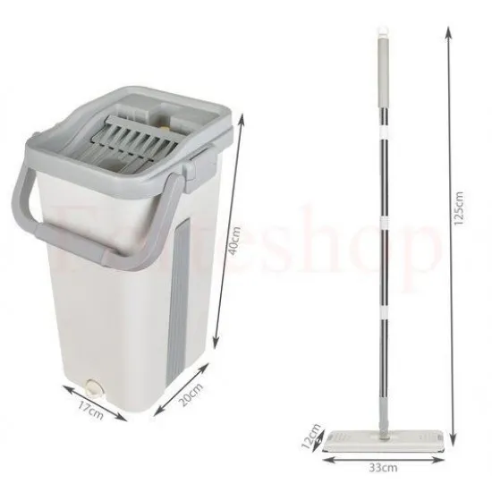 Плосък 360° моп с двукамерна кофа
