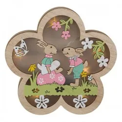 ЛЕД ВЕЛИКДЕНСКА ДЕКОРАЦИЯ ЦВЕТЕ СЪС ЗАЙЧЕТА