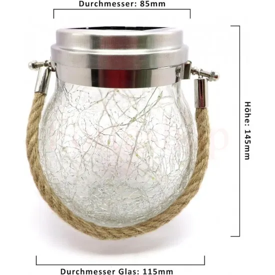 Соларна стъклена декоративна лампа