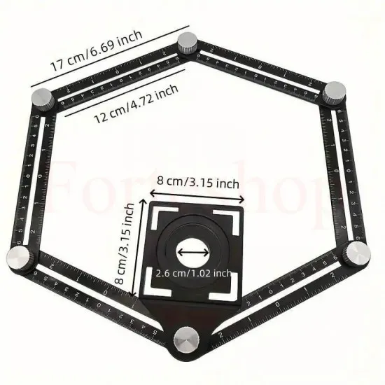 Мултифункционална шестоъгълна линийка, ъгломер
