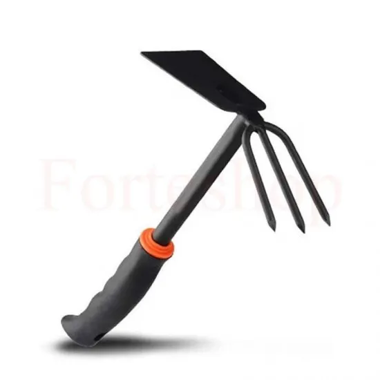 Малка ръчна градинска мотика с тризъбец