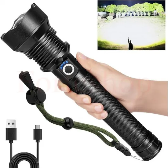 Акумулаторен LED фенер с USB зареждане и индикатор за батерия