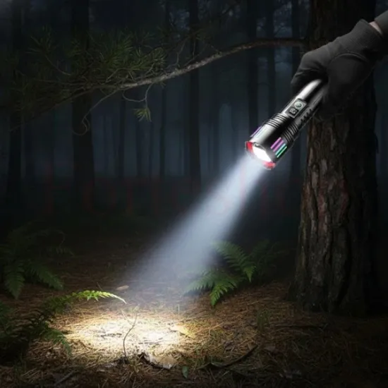 Тактически LED фенер AFCAT с лазерен лъч, CREE LED и дисплей за батерията